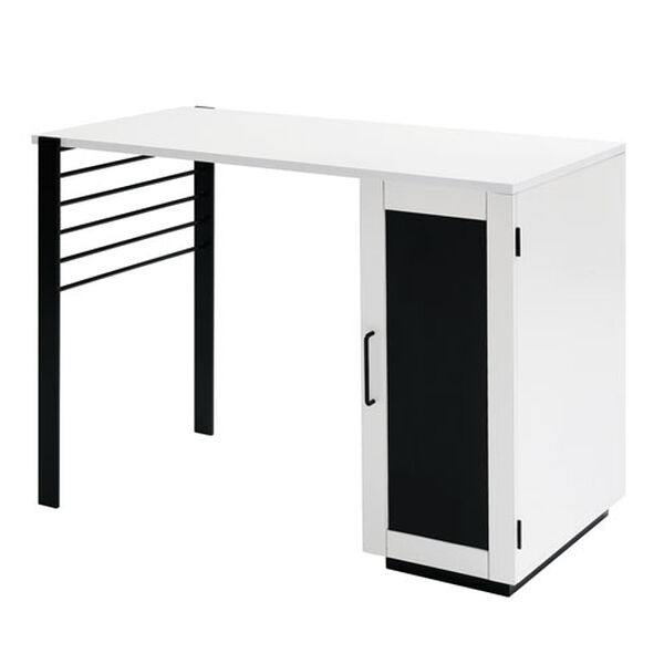 Solid White Storage Desk with Chalkboard Door, image 5