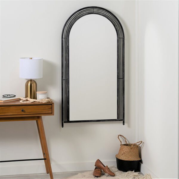 Sienna Distressed Black 52 x 28-Inch Wall Mirror, image 1