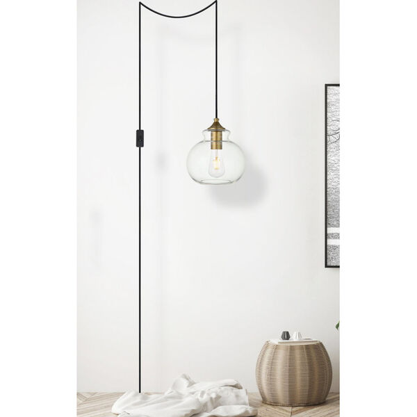 Destry Brass Eight-Inch One-Light Plug-In Pendant, image 6