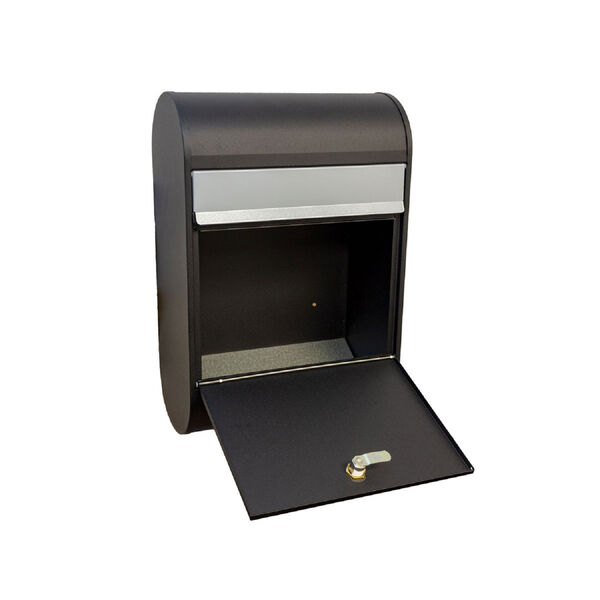 Allux Series 5000 Black Locking Mailbox with Gray Flap, image 2