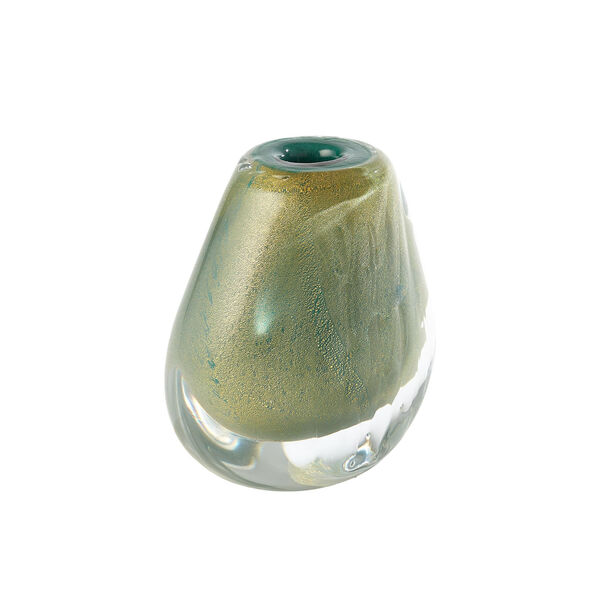 Green and Gold Conical Vase, image 1