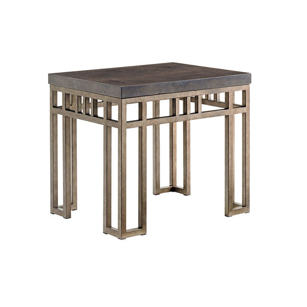 Cypress Point Brown Montera Travertine End Table, image 1