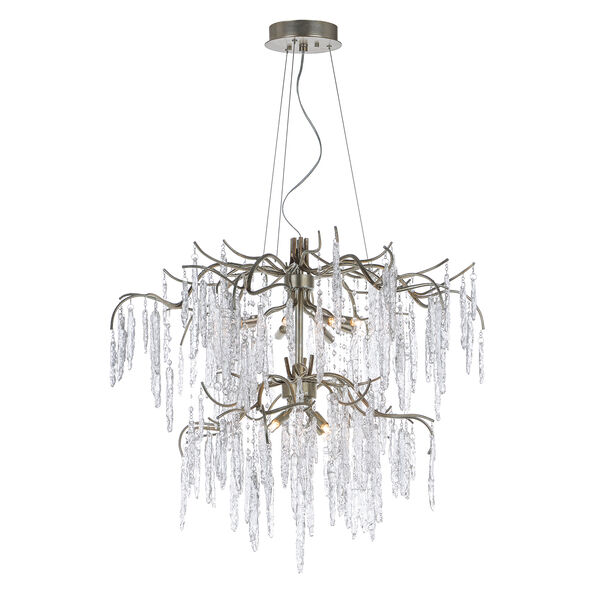 Willow Silver Gold Tiered 35-Inch LED Chandelier, image 1