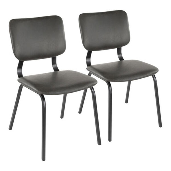Foundry Black and Grey Accent Chair, Set of 2, image 1