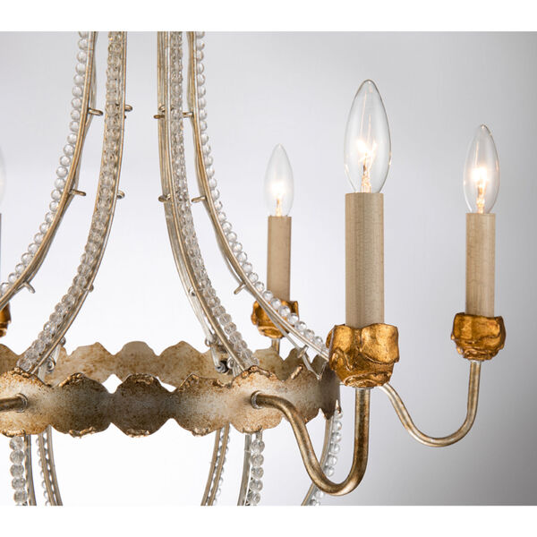 Lemuria Distressed Silver and Gold Six-Light Chandelier, image 3