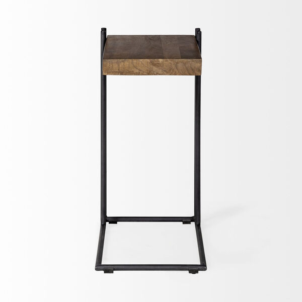 Maddox II Brown and Black L-Shaped End Table, image 2