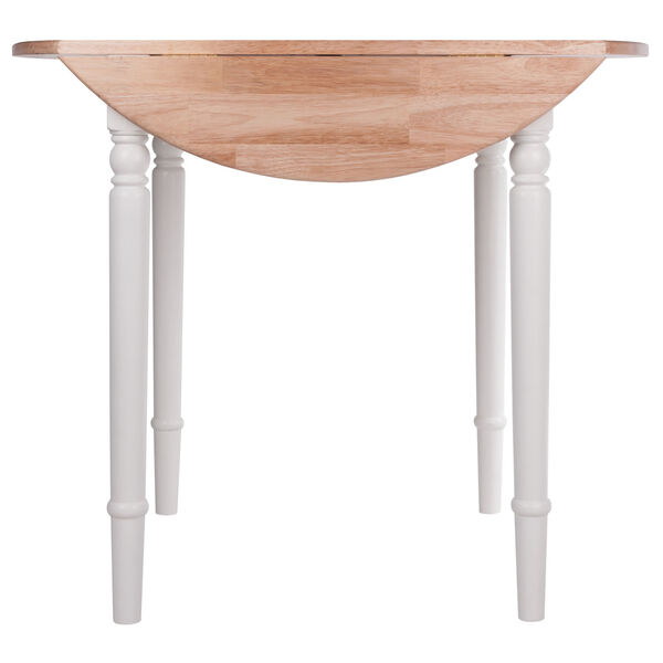 Sorella Natural and White Round Drop Leaf Table, image 3