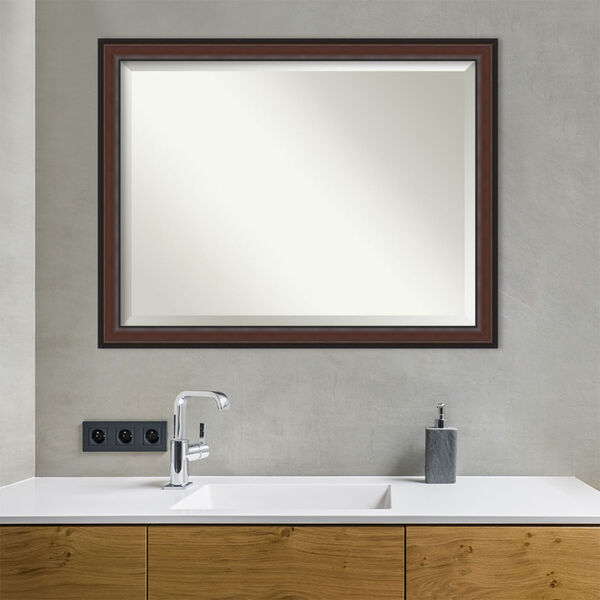 Harvard Walnut 45W X 35H-Inch Bathroom Vanity Wall Mirror, image 3