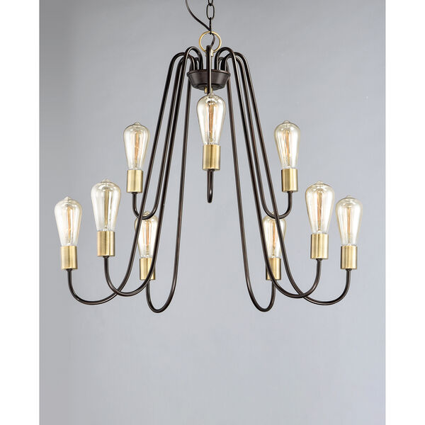 Haven Oil Rubbed Bronze and Antique Brass 27-Inch LED Chandelier, image 3