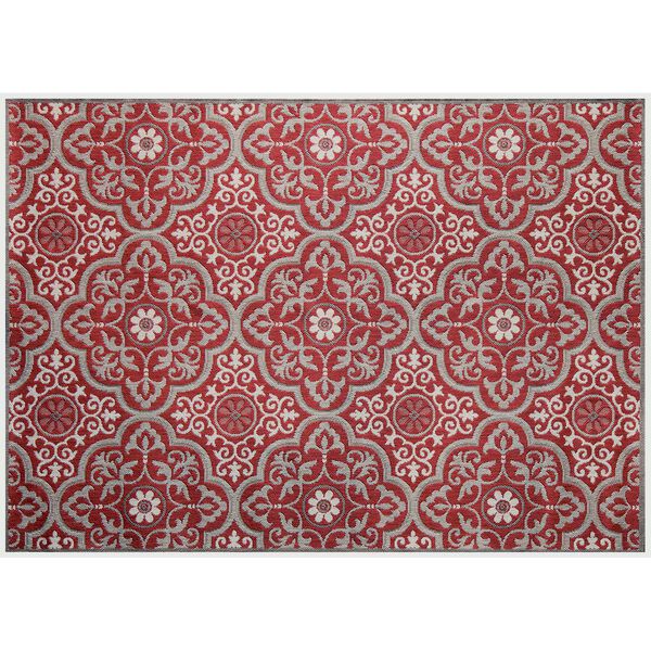 Mosaic  Ruby Rectangular: 7 Ft. 4 In. x 5 Ft. 3 In. Outdoor Area Rug, image 1