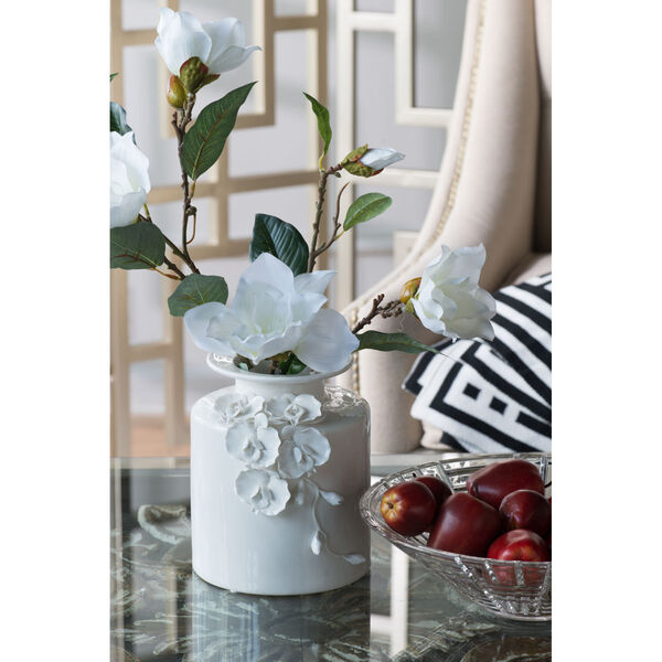Seaford Gloss White 9-Inch Floral Pot Vase, image 2