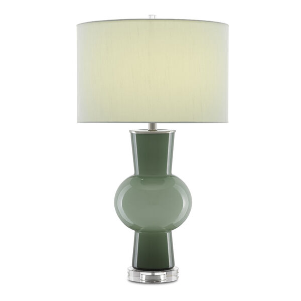 Duende Green and Polished Nickel One-Light Table Lamp, image 1