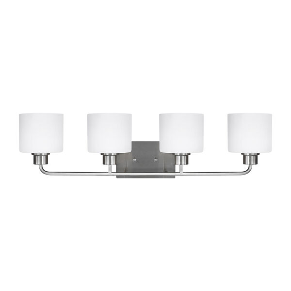 Canfield Brushed Nickel 32-Inch Four-Light Bath Vanity, image 1