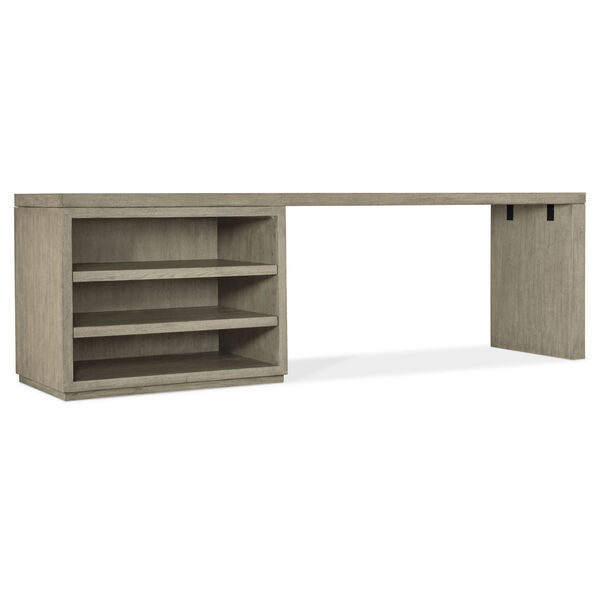 Linville Falls Smoked Gray 96-Inch Desk with Open Desk Cabinet, image 1