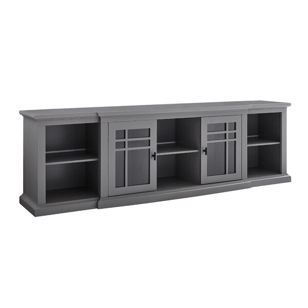 Grey Glass Door Storage TV Stand, image 1