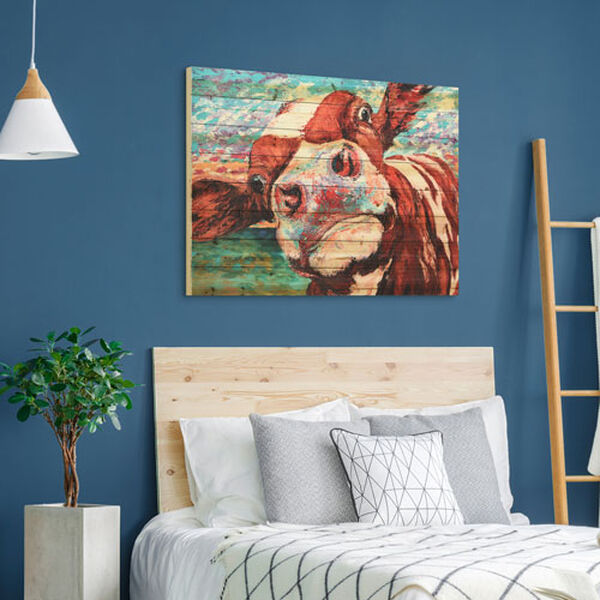 Curious Cow 3 Digital Print on Solid Wood Wall Art, image 3