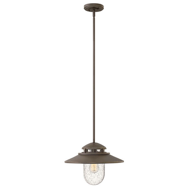 Atwell Aged Zinc One-Light Outdoor 11-Inch Hanging, image 1