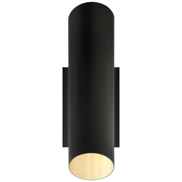 Tourain Wall Sconce in Black with Gild Interior by AERIN, image 1