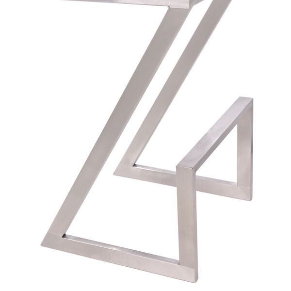 Atlantis White and Stainless Steel 30-Inch Bar Stool, image 4