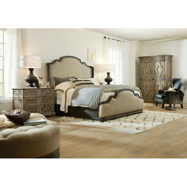 La Grange Antique Varnish California King Upholstered Bed, image 5