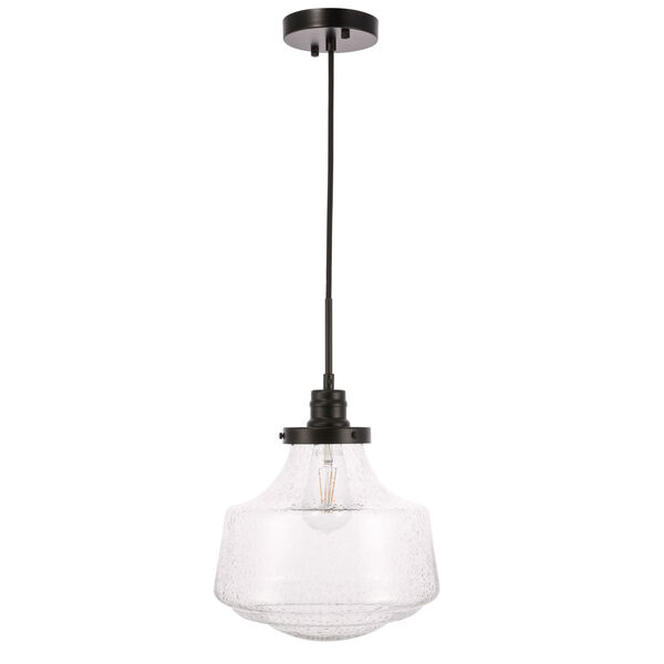 Lyle Black 11-Inch One-Light Pendant with Clear Seeded Glass, image 5