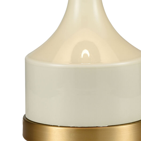 Jade White Glass and Matte Brushed Gold One-Light Table Lamp, image 4