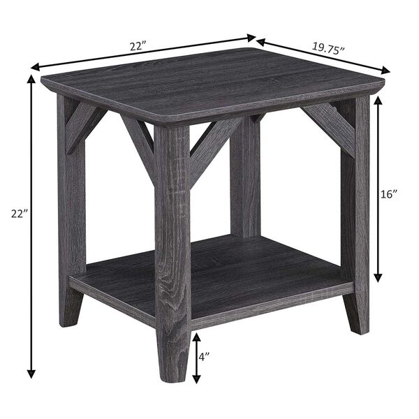 Winston Weathered Gray End Table with Shelf, image 5