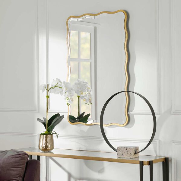 Aneta Gold Scalloped 24 x 36-Inch Wall Mirror, image 1