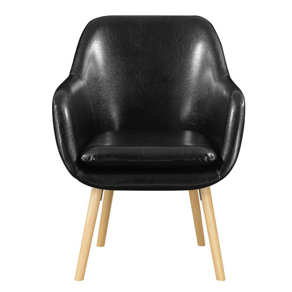 Take a Seat Black Faux Leather Charlotte Accent Chair, image 6