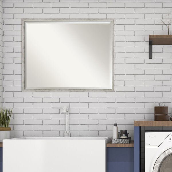 Shiplap White 29W X 23H-Inch Bathroom Vanity Wall Mirror, image 3