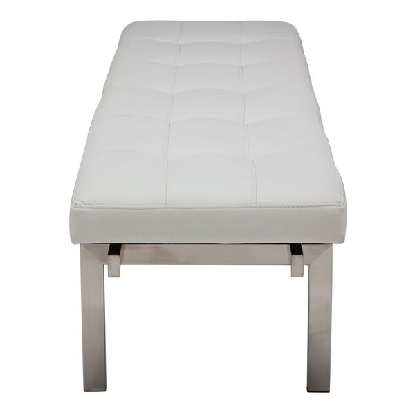 Louve White Occasional Bench, image 3