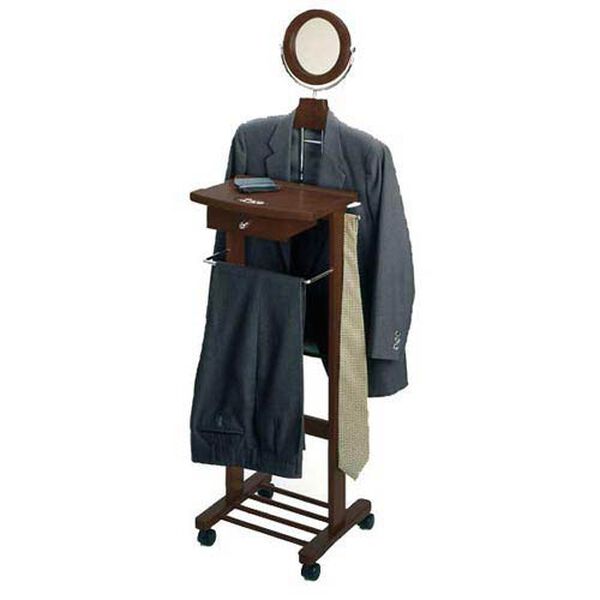 Valet Stand with Mirror, Drawer and Castors, image 1