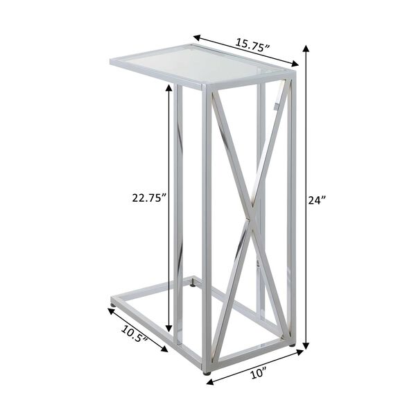 Oxford Glass Chrome C End Table, image 3