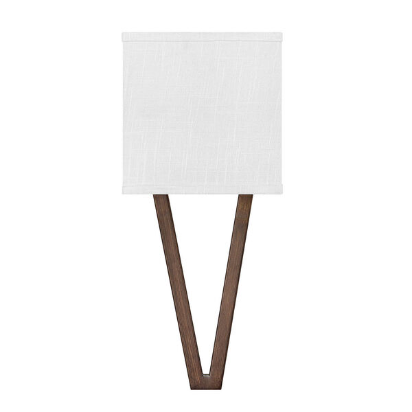 Vector Walnut One-Light LED Wall Sconce with Off White Linen Shade, image 2