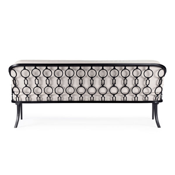 Southport Beige and Black Iron Upholstered Outdoor Sofa, image 6