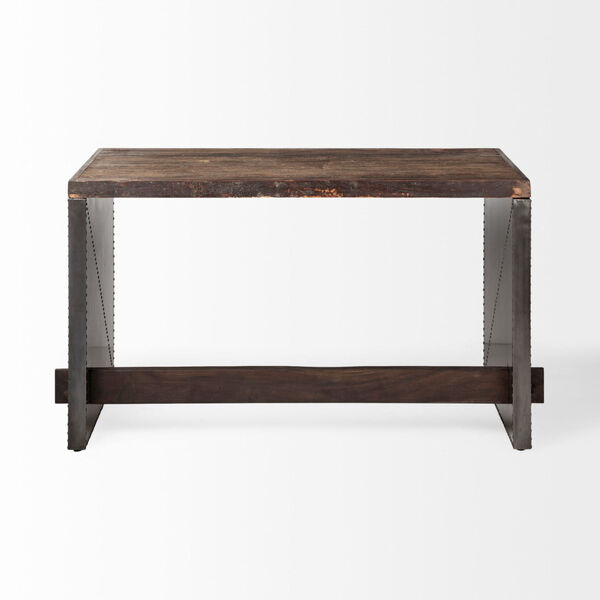 Orwell Brown Solid Wood Cladded Frame Writing Desk, image 5