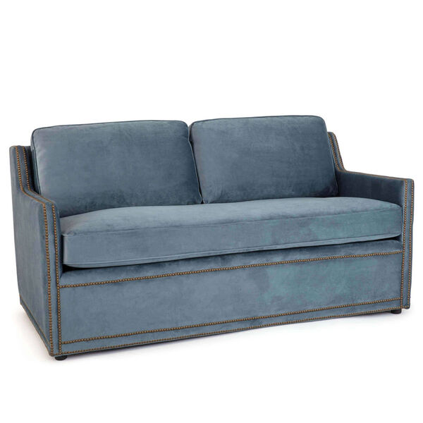 Posh Gray Velvet Sofa, image 1