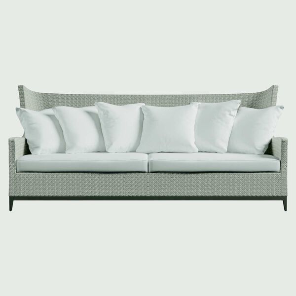 Captiva Pewter Gray and White Outdoor Sofa, image 3