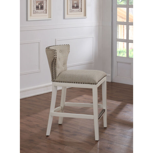 Carena White and Beige Counter Stool, image 3