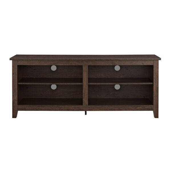 58-Inch Wood TV Media Stand Storage Console - Traditional Brown, image 2