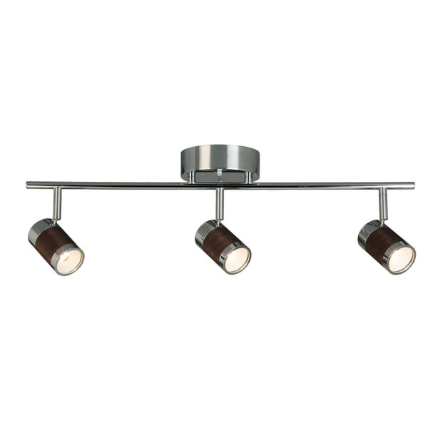 Brews Chrome Three-Light LED Semi-Flush Mount with Copper Metal Shade, image 1