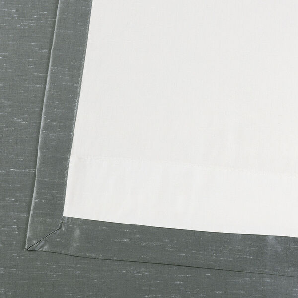Storm Grey Vintage Textured Faux Dupioni Silk Single Panel Curtain, 50 X 108, image 6