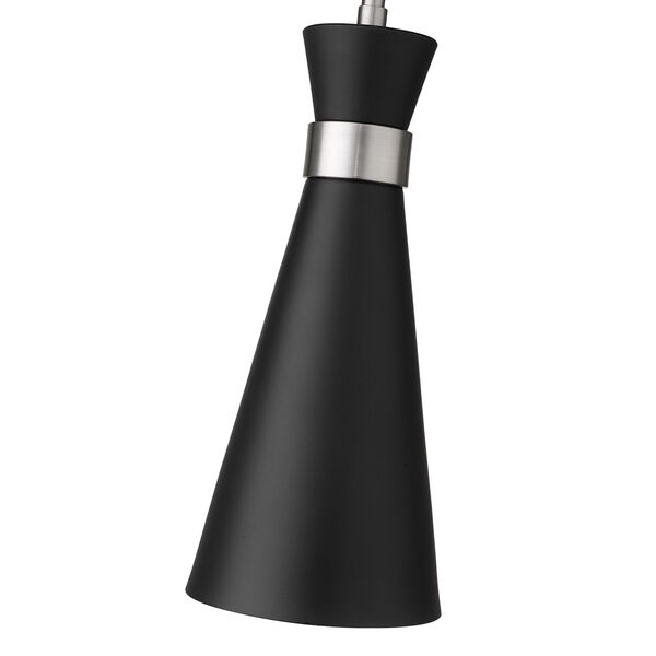 Soriano Matte Black and Brushed Nickel One-Light Mini Pendant - (Open Box), image 6