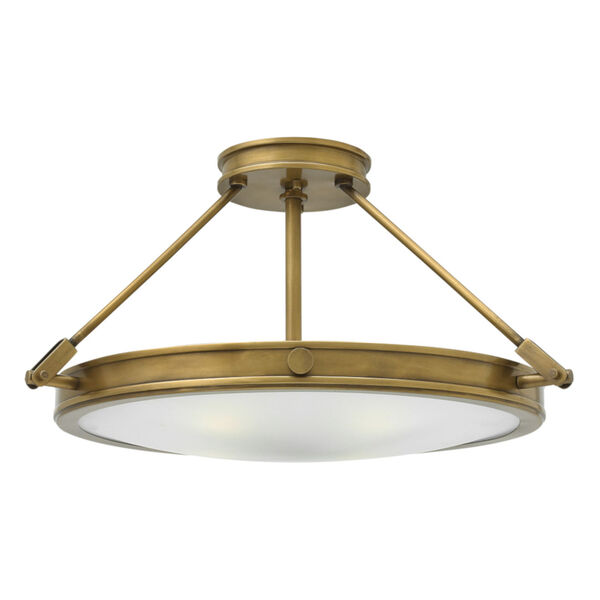Collier Heritage Brass 22-Inch LED Semi-Flush Mount, image 1