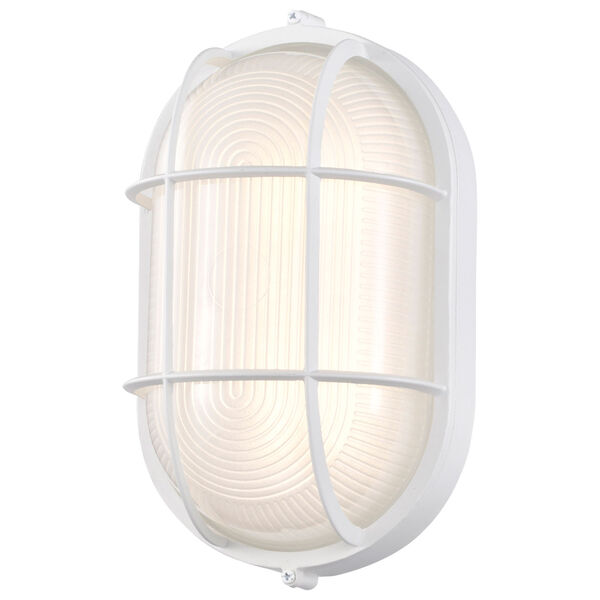 White LED Oval Bulk Head Outdoor Wall Mount with Glass, image 2