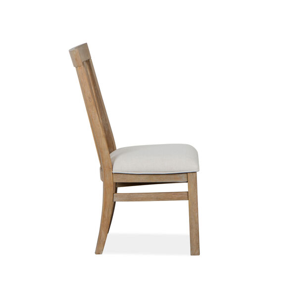 Madison Heights Tan and White Dining Side Chair with Upholstered Seat, image 6