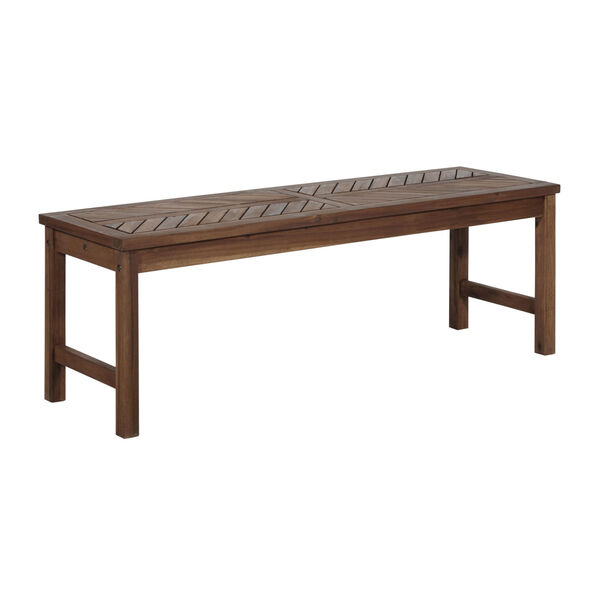 Dark Brown 53-Inch Patio Dining Bench, image 2