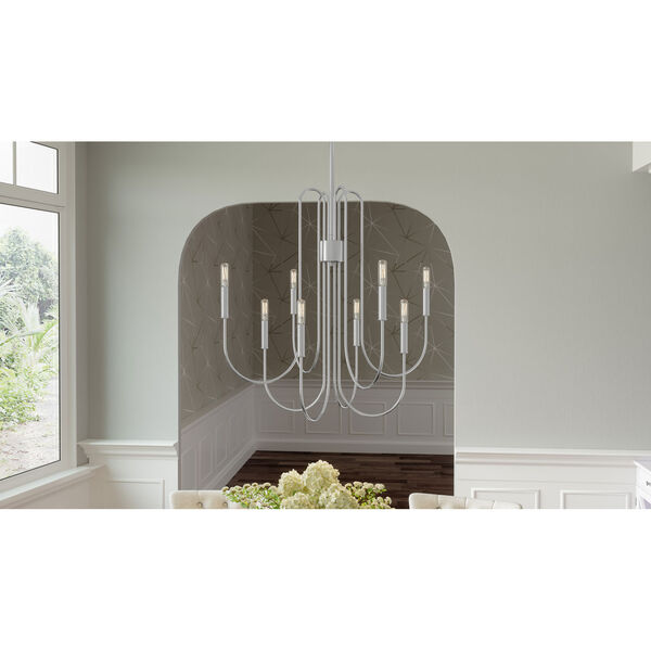 Cabry Polished Nickel Eight-Light Chandelier, image 3