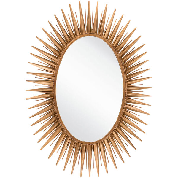 Warren Antique Gold Decorative Oval Mirror, image 1