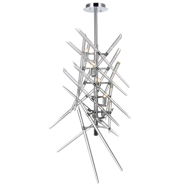 Icicle Chrome Five-Light Chandelier, image 6